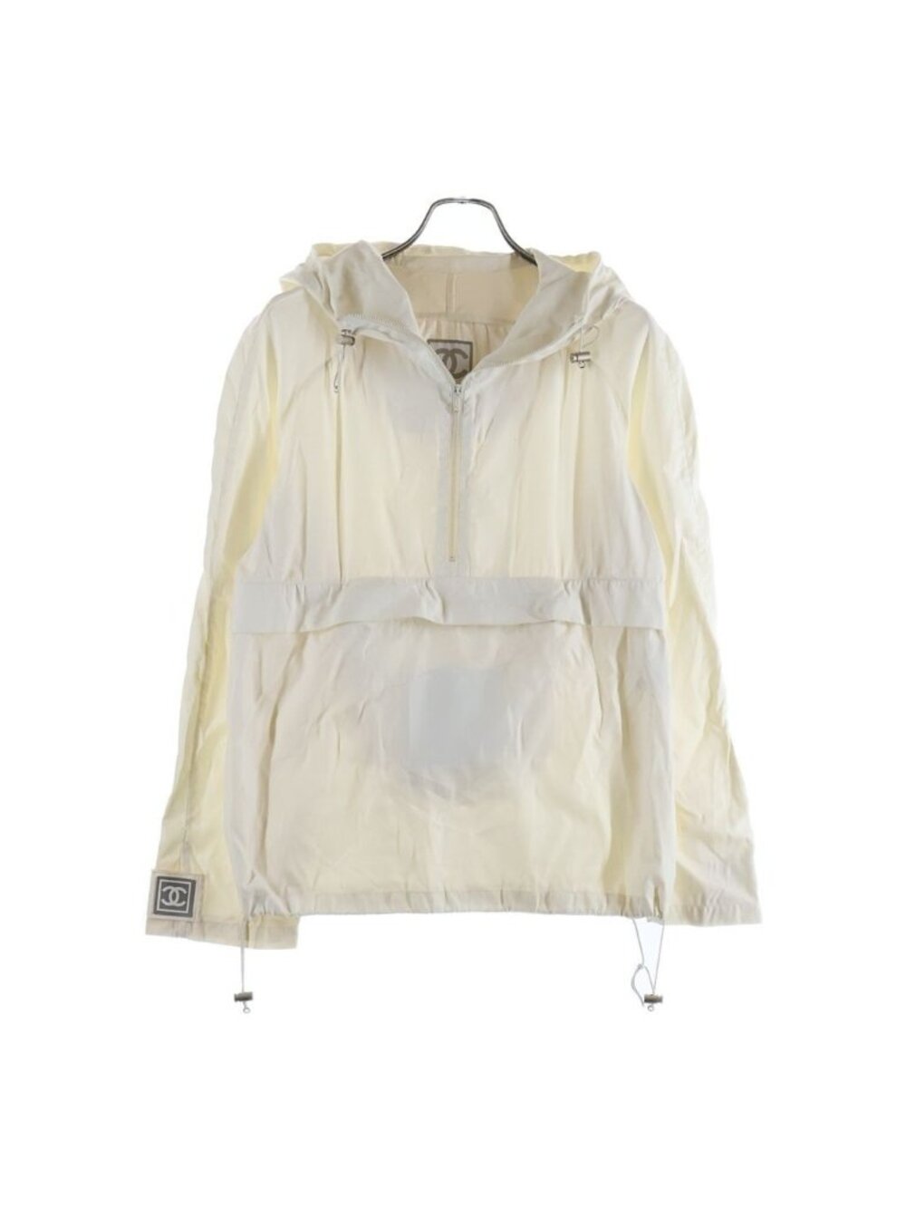 Chanel Sport Line CC Logo Anorak Hoodie Nylon White